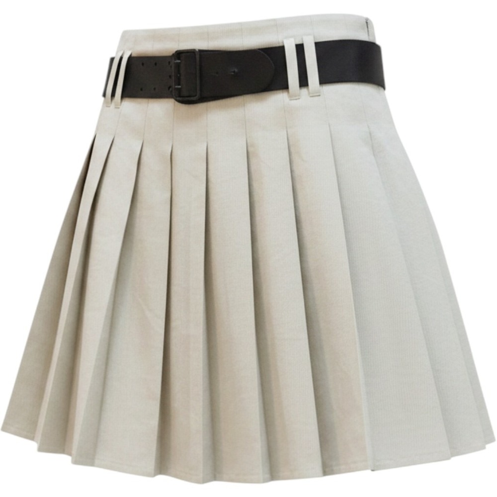 Burberry London Pleated Skirt Size 6 Beige Belted Old Money Preppy Academia Work